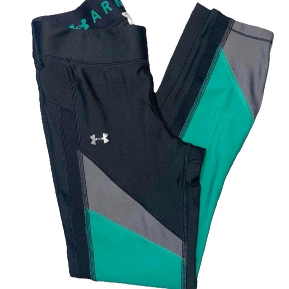 Under Armour Women Compression 
Pants Mint Green/ Gray/ Black Size Small - Picture 1 of 1